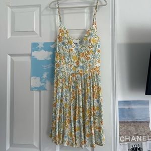 Sky to Moon, yellow and white corset dress.